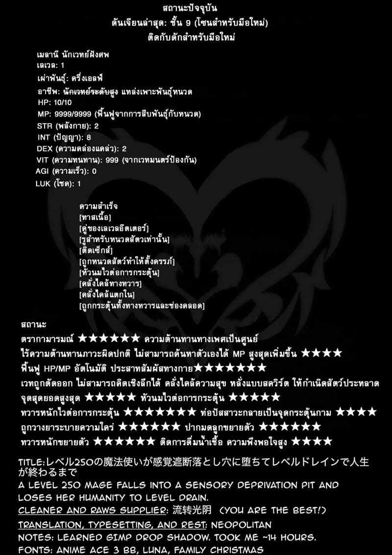 นักเวทเลเวล 250 กับหนวดหลุมพรางของมือใหม่