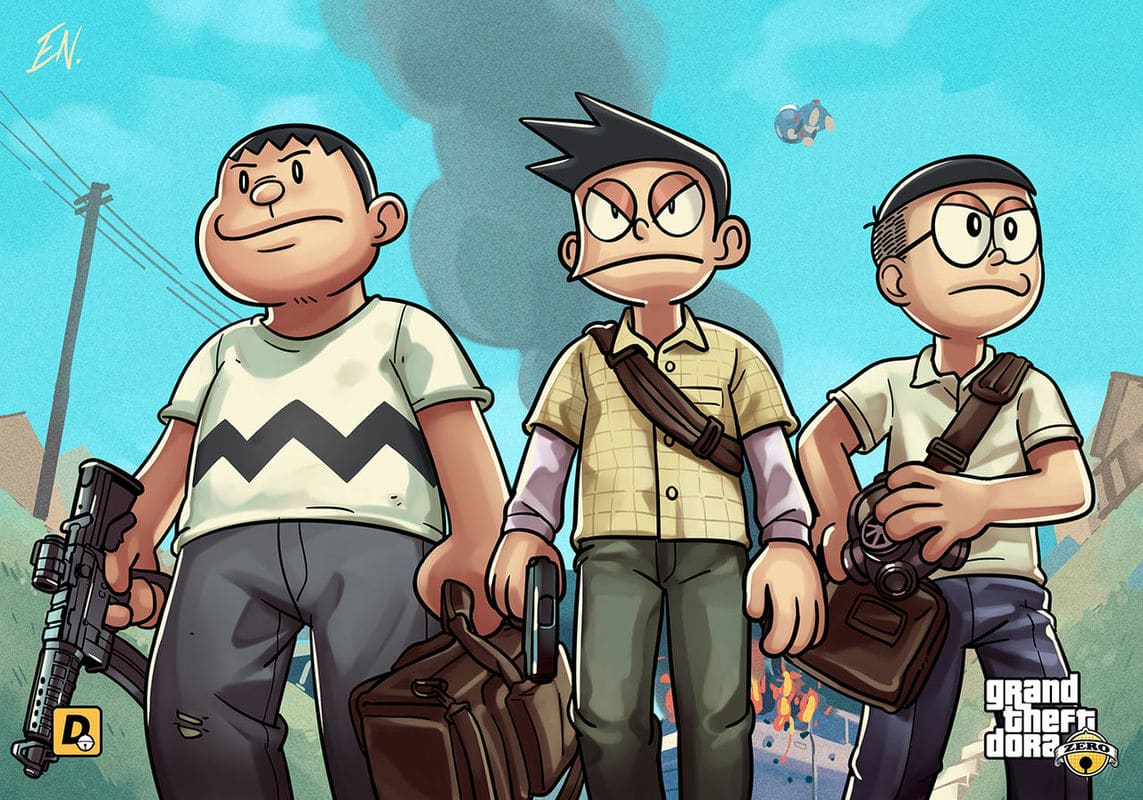 โดราเอม่อน x จีทีเอ GTA5 x Doraemon Doujin