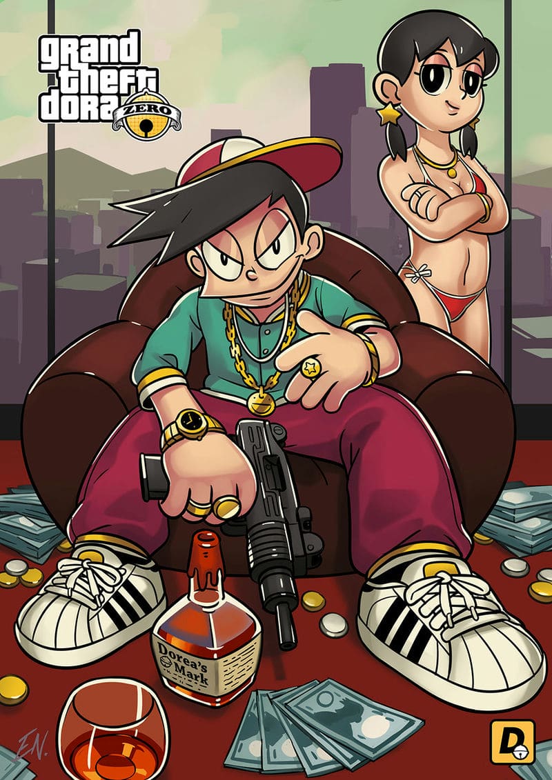 โดราเอม่อน x จีทีเอ GTA5 x Doraemon Doujin